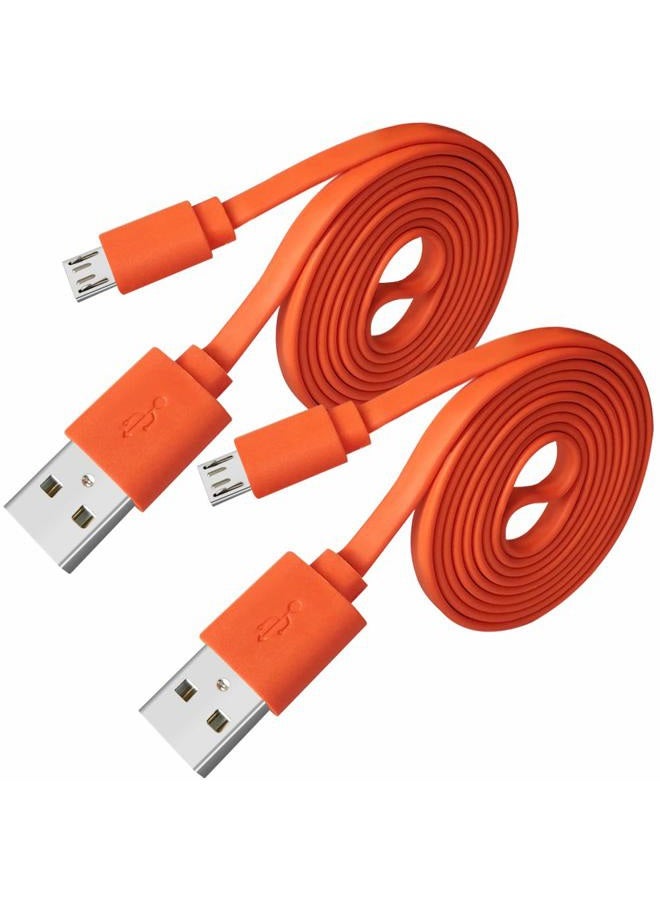 VOTY Replacement Micro USB Charger Flat Cable CordFast Charging Power Supply Cable Line for JBL Wireless Bluetooth Speaker Logitech UE Boom GO Xtreme Charge Clip Flip 2 2+ 3 4 Pluse 3.3FT 2 Pack - Image 1