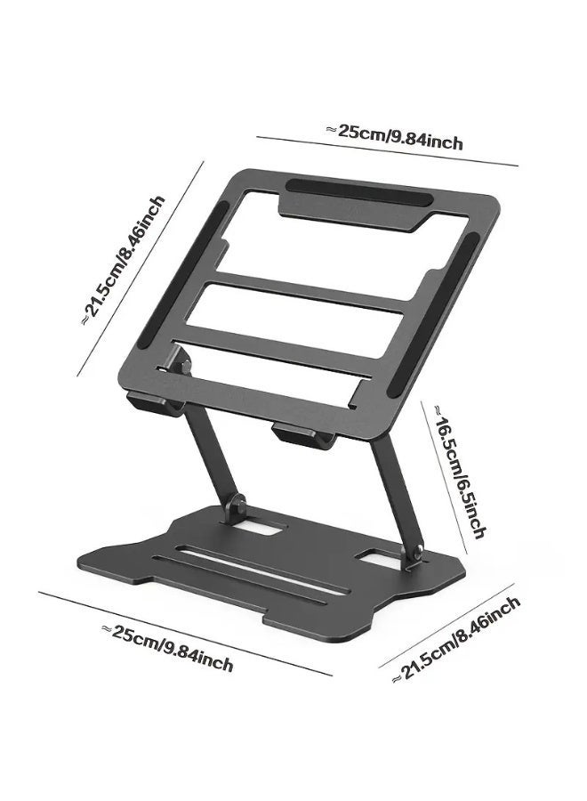 طلال حامل كمبيوتر محمول للمكتب - حامل كمبيوتر محمول مريح قابل للطي مع دوران 360 درجة، ارتفاع وزاوية قابلة للتعديل، قاعدة معدنية مضادة للانزلاق، حامل كمبيوتر محمول محمول متوافق مع أجهزة MacBook وHP وDell وجميع أجهزة الكمبيوتر المحمولة - Image 5