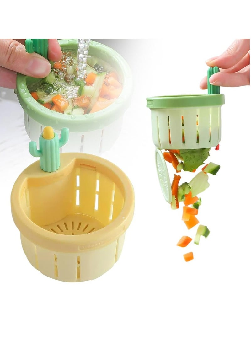 TAYRAN Cactus Kitchen Sink Drain Strainer, Dumping Kitchen Sink Drain Basket Quick Drain Cactus Sink Strainer, Multi-Functional Sink Strainer Basket for Kitchen Home (Yellow)  - Image 1