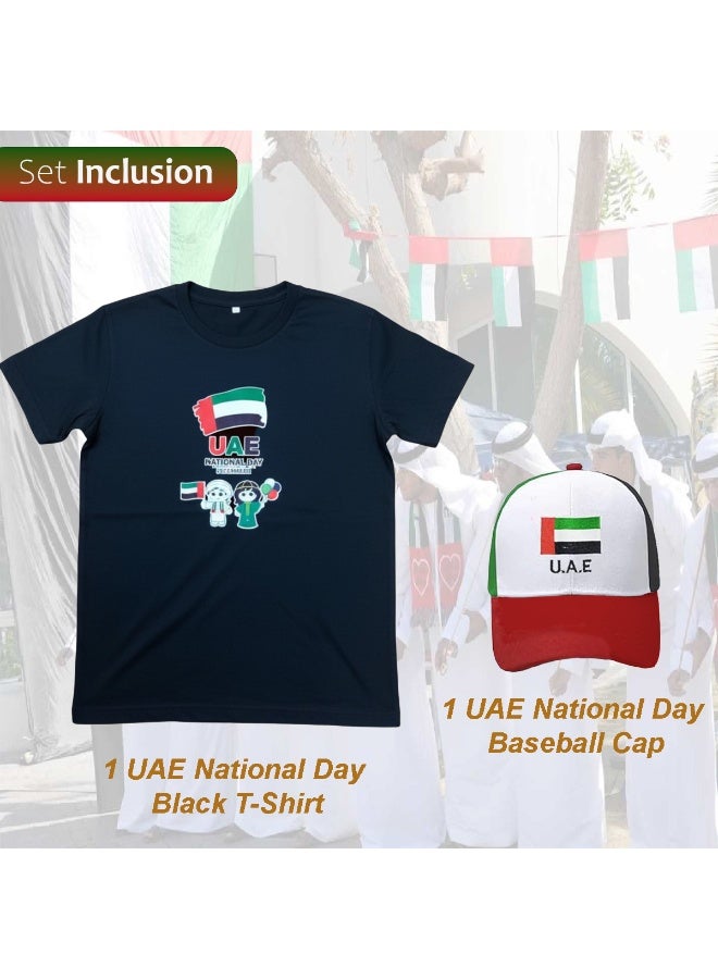 المنزل الذكي قميص اليوم الوطني الذكي مع قبعة للأطفال احتفل باليوم الوطني لدولة الإمارات العربية المتحدة بأناقة ارتدِ ملابس مناسبة للمناسبات الوطنية الاحتفالية - Image 3