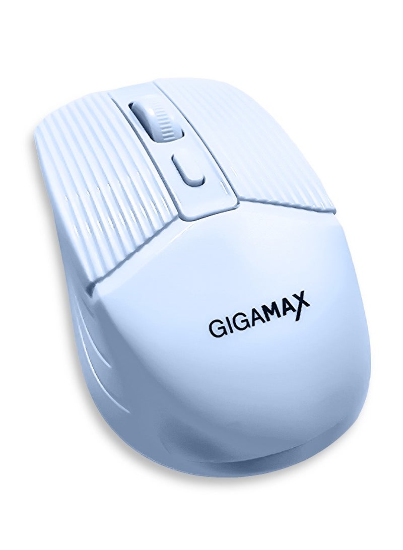 جيجاماكس ماوس مكتب لاسلكي، G-1600، ماوس وظيفي سلكي/لاسلكي 1600 نقطة لكل بوصة مع 3 أوضاع اتصال، بلوتوث و2.4 جيجا لاسلكي، 4 أزرار ماكرو، سعة بطارية طويلة الأمد قابلة لإعادة الشحن للكمبيوتر الشخصي/Mac/الكمبيوتر المحمول، أزرق - Image 3