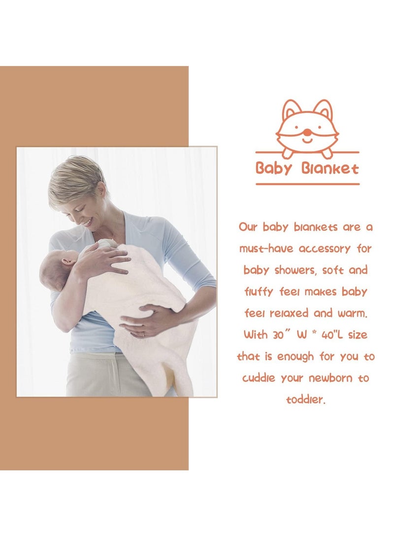 Flushrenic Baby Gift Basket,Baby Gifts for Girls Boys, Unique Baby Gifts Basket Essentials Stuffs - Baby Lovey Blanket Newborn Bibs Socks Wooden Rattle & Greeting Card, Newborn Baby Gift Set（Random greeting card styles） - Image 3