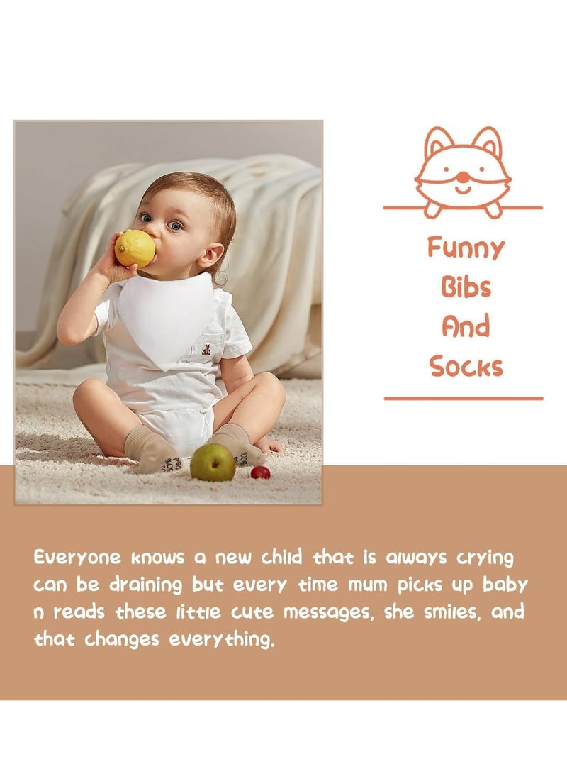 Flushrenic Baby Gift Basket,Baby Gifts for Girls Boys, Unique Baby Gifts Basket Essentials Stuffs - Baby Lovey Blanket Newborn Bibs Socks Wooden Rattle & Greeting Card, Newborn Baby Gift Set（Random greeting card styles） - Image 5