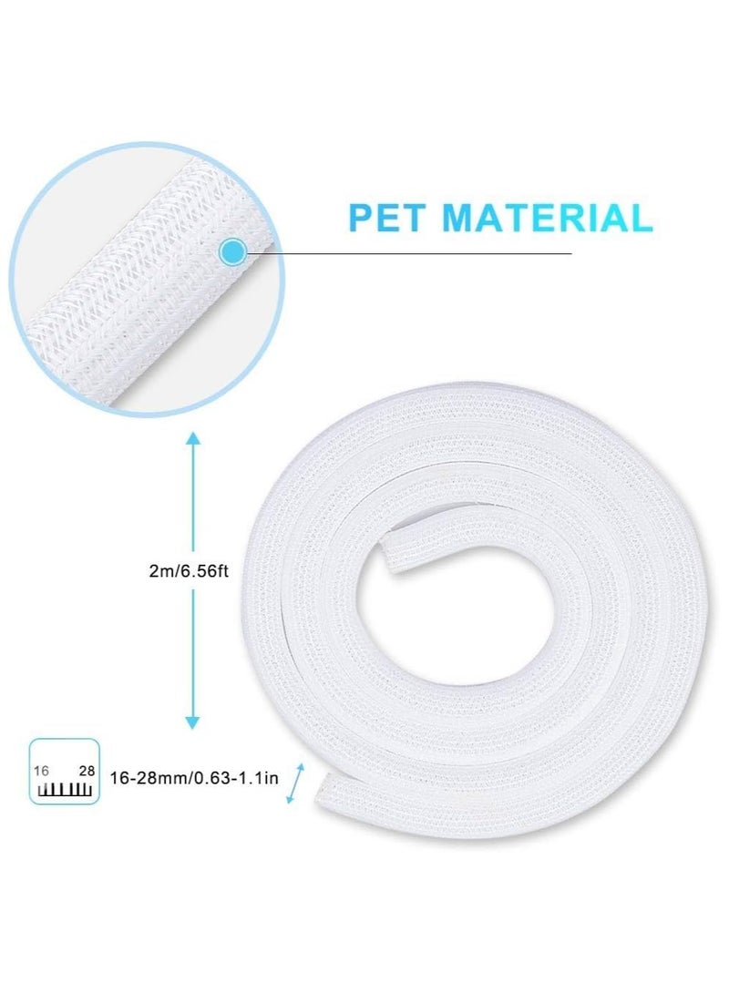 AGPtEK Cable Management Sleeve – 2M Length and 1.7CM Diameter Flexible Wire Organizer Tube for Tidying and Protecting Cables Behind Desk, Computer, or TV – Self-Closing Split Design, Easy to Cut to Desired Length, Protects Cords from Pets Chewing – Home and Office Cable Organizer – Wire Protection Sleeve – White Color - Image 2