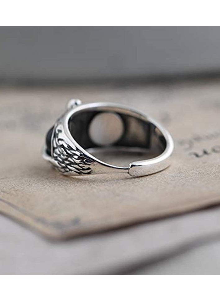 Owl Blue Eye Fashion Ring Adjustable Size Jewelry for Men and Women  - Image 4
