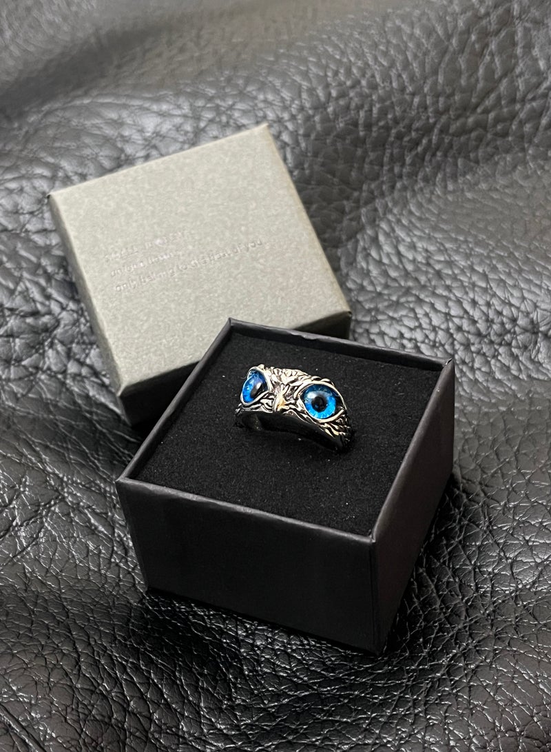 Owl Blue Eye Fashion Ring Adjustable Size Jewelry for Men and Women  - Image 5