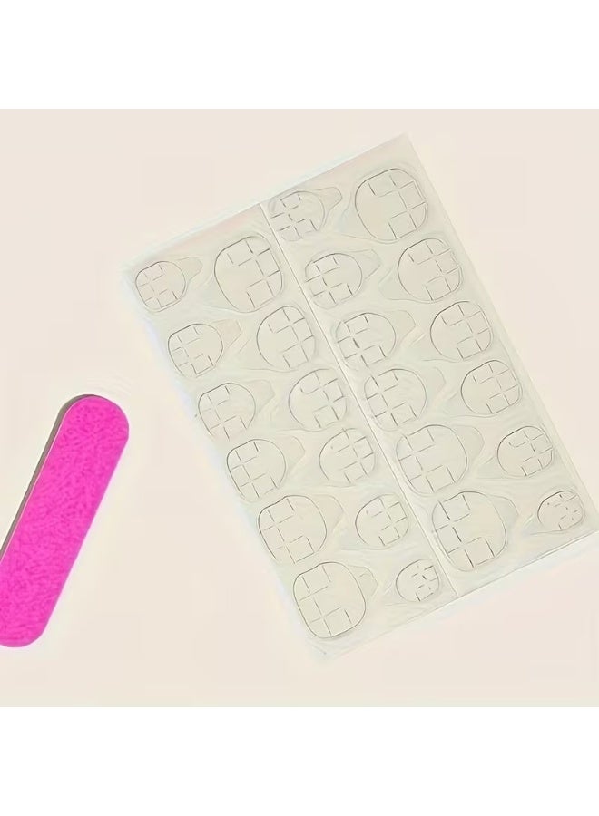 Goolsky 24-Piece Mixed Color System Press-On Nails Set - Short Drop Shape with Plant Pattern and Strobe Finish - Image 2