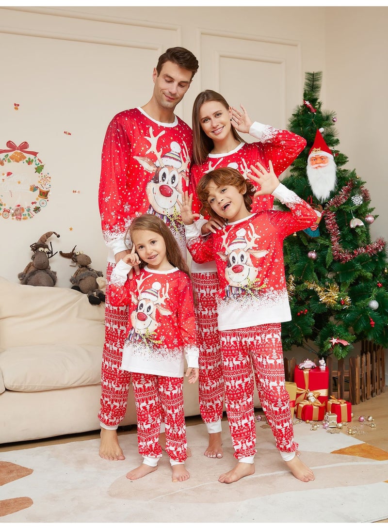 TAPIT Christmas Family Matching Pajamas Classical Nightwear Sleepwear Sets Long Sleeve Pjs for for Adults Kids and Baby Holiday Xmas Sleepwear Set (Women) - Image 1