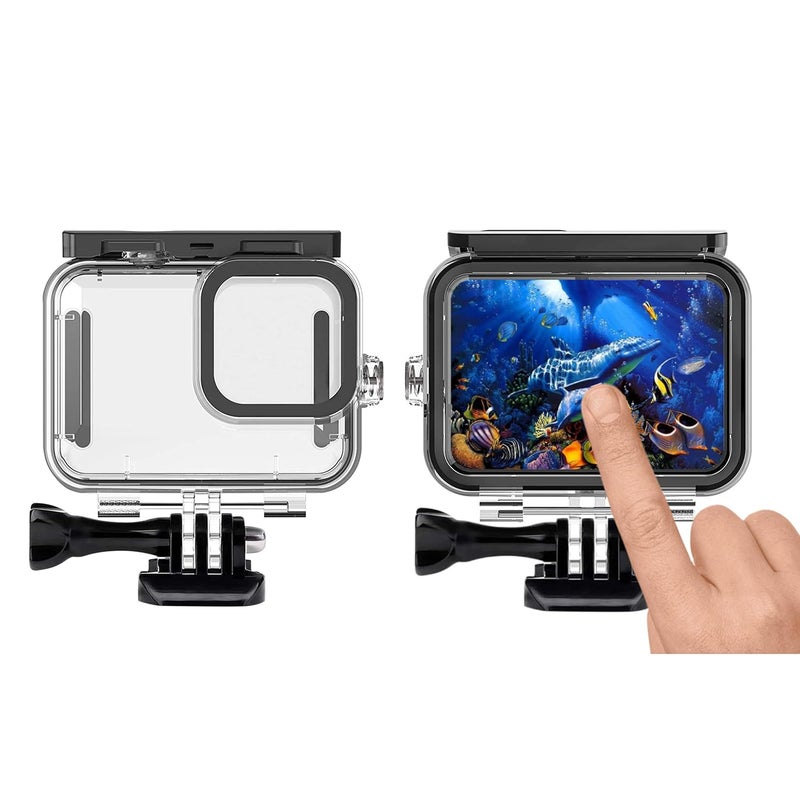 Quikprof Touchscreen Housing Case for GoPro Hero 9, 10 Waterproof Case Diving Protective Housing Shell 50m for GoPro Hero 9 Camera Free Extra backpanel - Image 1