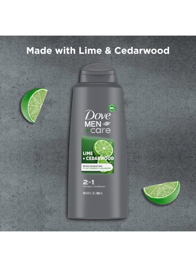 Dove Men+Care 2 in 1 Shampoo and Conditioner For Healthy-Looking Hair Lime + Cedarwood 603 ML - Image 5
