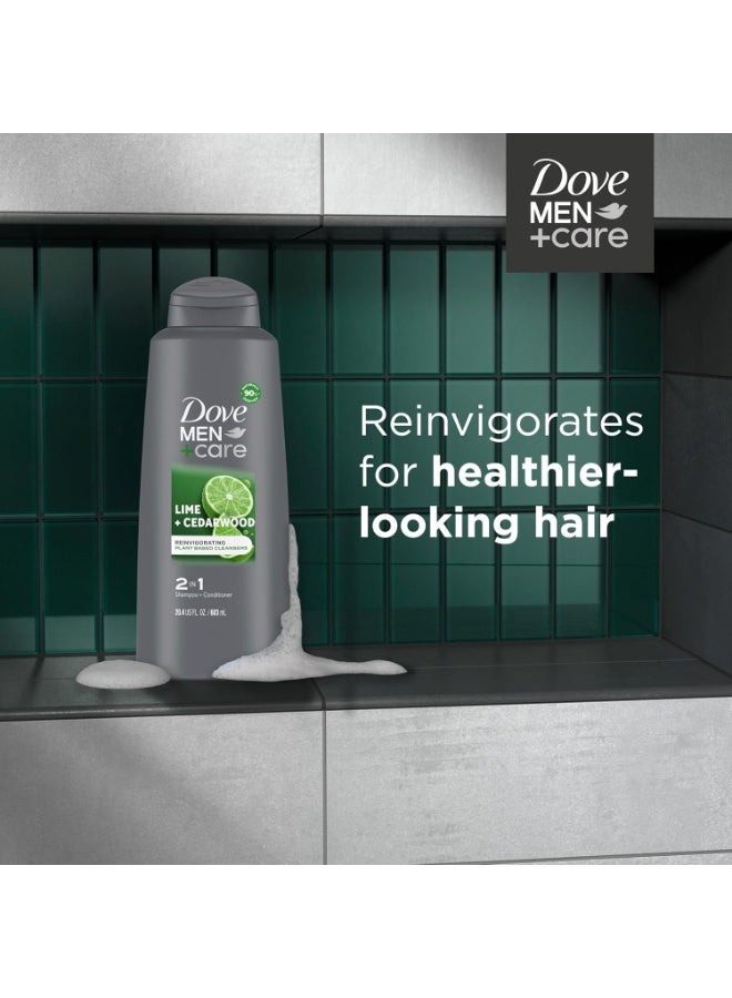 Dove Men+Care 2 in 1 Shampoo and Conditioner For Healthy-Looking Hair Lime + Cedarwood 603 ML - Image 3
