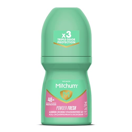 Mitchum Womens Antiperspirant Deodorant RollOn Applicator Powder Fresh Scent 48HR Sweat  Odor Protection QuickDrying Dermatologist Tested 17 oz - Image 1