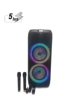 10 Inch Double Wireless Bass Speaker HIFI Karaoke DJ Party Speaker BT Colorful LED Light Portable External Microphone Box
