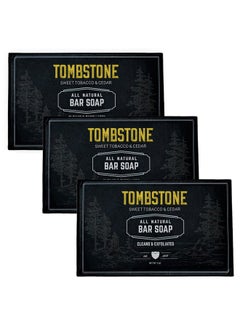 Live Bearded : Allnatural Bar Soap For Men 3Pack Of 3 5 Oz. Bars Made In The Usa Exfoliates Moisturizes Bamboo Charcoal Pumice Coconut Avocado And Argan Oils Tombstone Scent  - Image 1