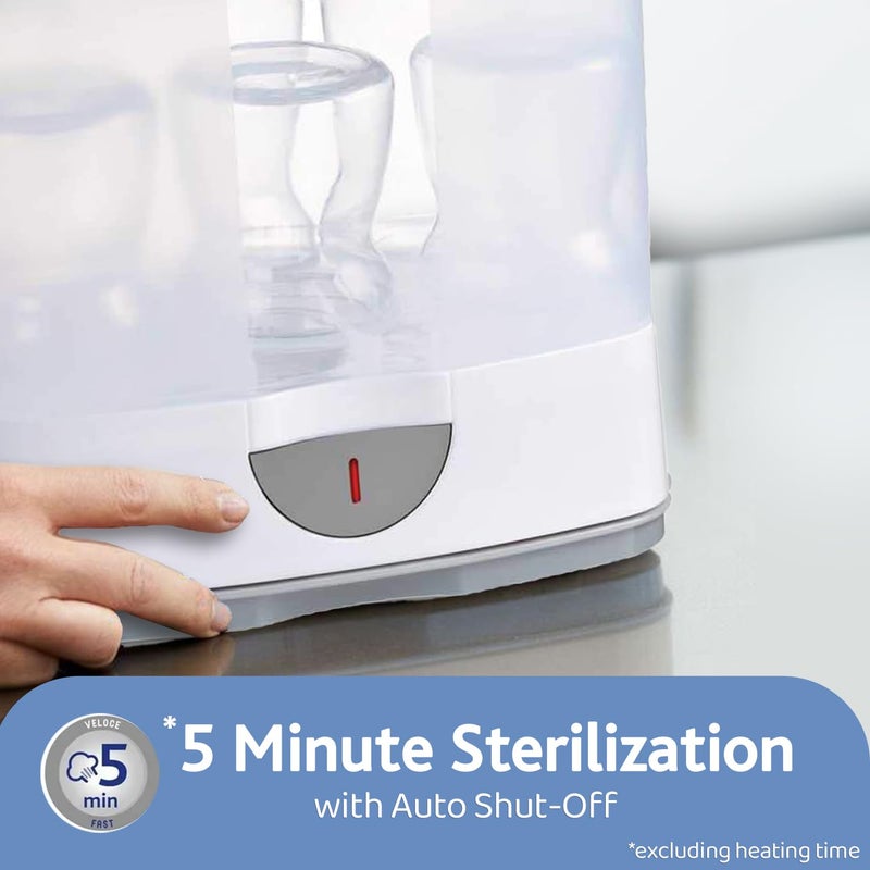Chicco 2 in1 Steam Sterilizer | 6 Bottles | Kills 99.9% Of Germs | Stay Sterilized upto 24hrs | 5 Min Fast Sterilization | Auto Switch Off | Portable & Travel Friendly | 2 Years Warranty Cover - Image 3