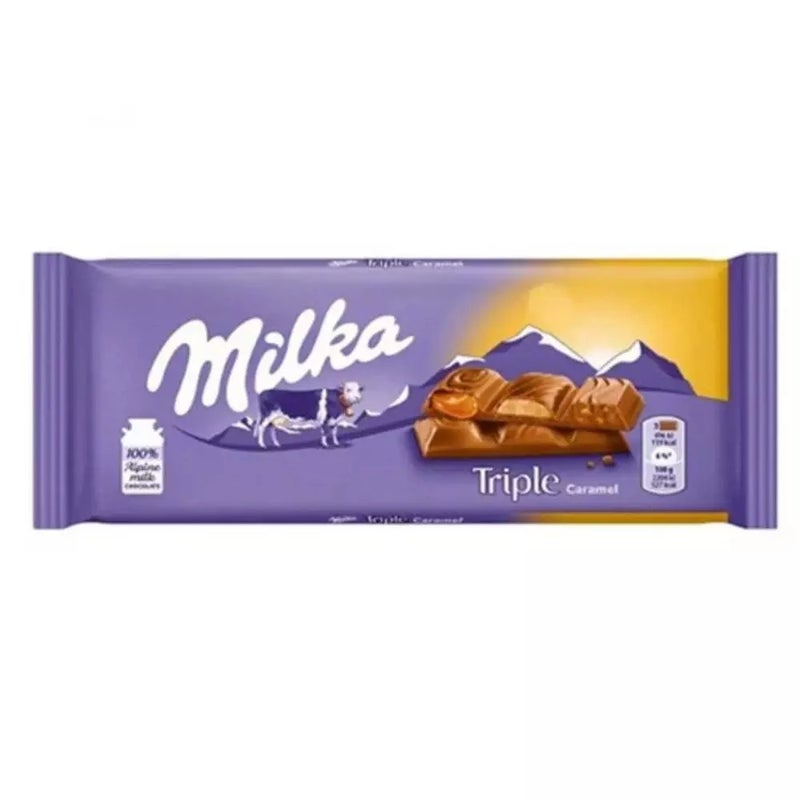 Milka Triple Caramel Flavoured Chocolate Bar-90gms
