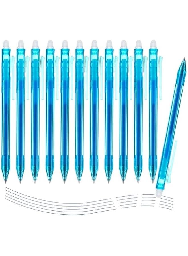 Pelican 12 Pack Retractable Erasable Gel Pens Fine Point 0.5mm Blue Ink Comfort Grip Perfect for Drawing Writing Planners Puzzles  - Image 1