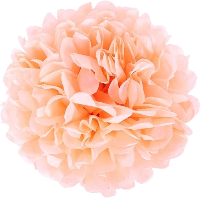 Beige Tissue Paper Pom Poms 15cm Wedding Party Decor Baby Shower Birthday Christmas - Image 2