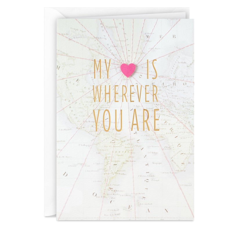 Hallmark Signature Love Card (My Heart is Wherever You Are) for Husband, Wife, Boyfriend, Girlfriend, Spouse - Image 1