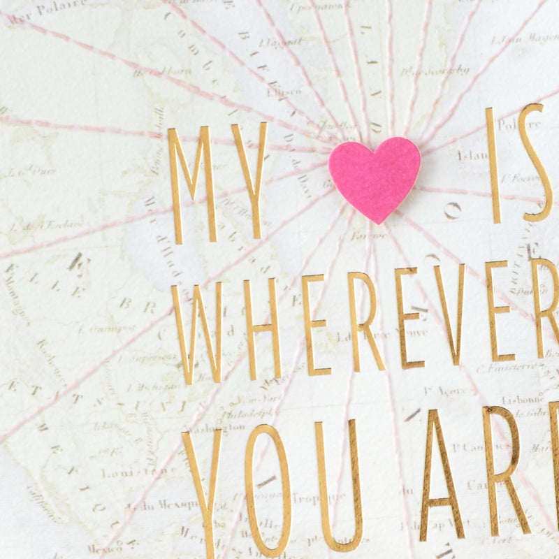 Hallmark Signature Love Card (My Heart is Wherever You Are) for Husband, Wife, Boyfriend, Girlfriend, Spouse - Image 4