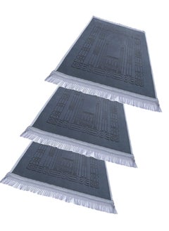 Generic 3 Pieces Extra Large Grey Islamic Prayer Mat Musalla  - Image 1