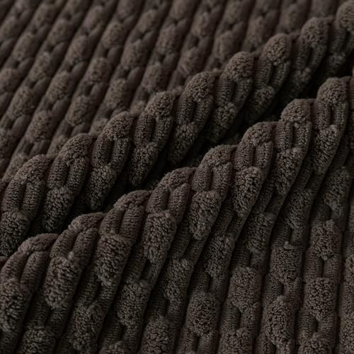 Cozoomy Set of 4 Beige Brown Coffee Decorative Throw Pillow Covers 16x16 Inch Corduroy Pillow Covers for Bed Couch Sofa Living Room Soft Square Cushion Cases - Image 5