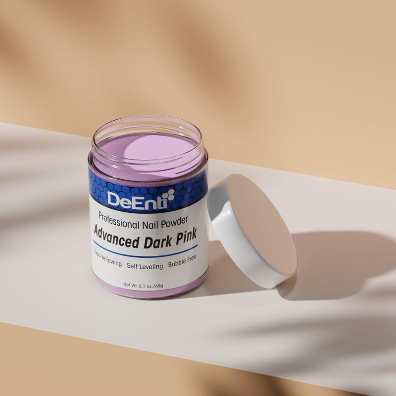 DeEnti Acrylic Nail Powder - 2oz Dark Pink|Professional Grade, Bubble-Free Acrylic Powder for Nails | Long-Lasting, Chip-Resistant Nail Acrylic Powder for Carving, Extensions & Fake Nails - Image 5