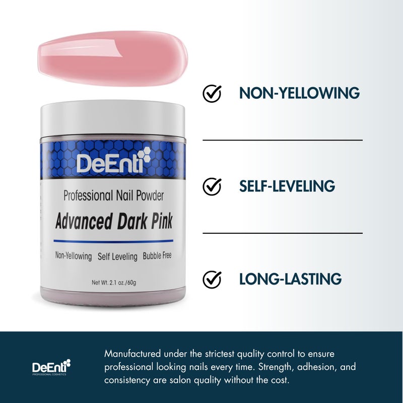 DeEnti Acrylic Nail Powder - 2oz Dark Pink|Professional Grade, Bubble-Free Acrylic Powder for Nails | Long-Lasting, Chip-Resistant Nail Acrylic Powder for Carving, Extensions & Fake Nails - Image 3