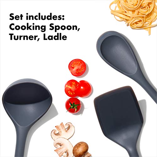 OXO Good Grips 3-Piece Silicone Utensil Set, Gray, One size - Image 3