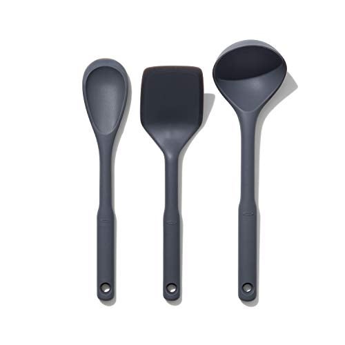 OXO Good Grips 3-Piece Silicone Utensil Set, Gray, One size - Image 1