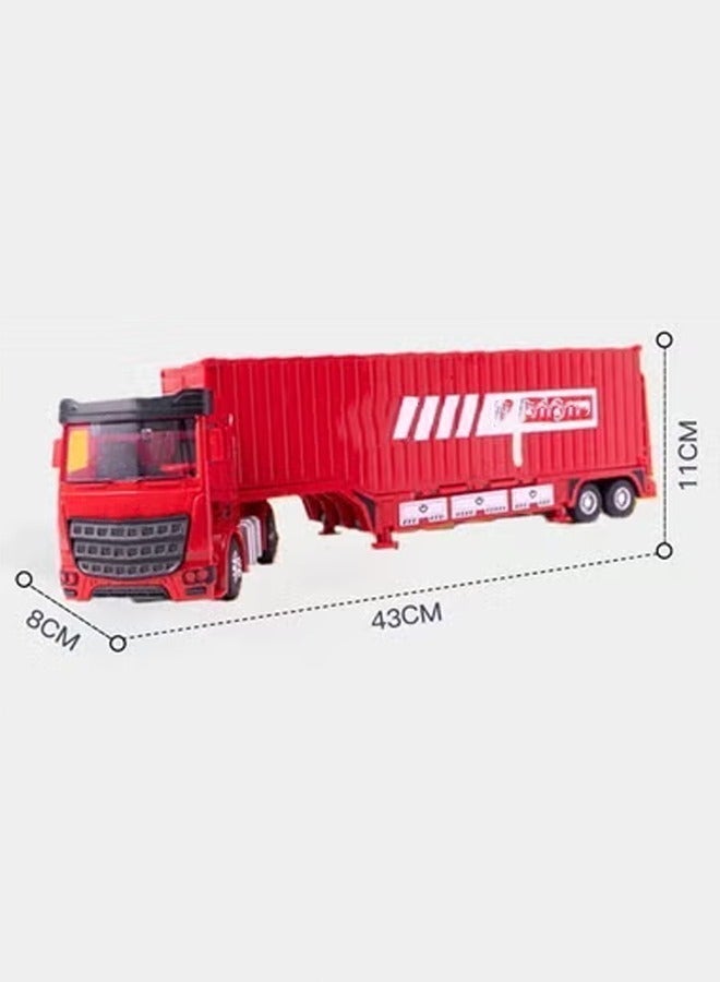 Container Truck Playset Fire Container Truck Toys Foldable Truck Toys With Crane Inertial Drive With Lights and Music - Image 2