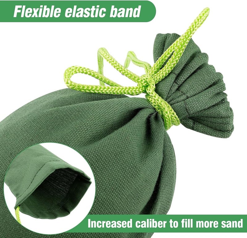 Biubee 4 Pcs 6' × 6" Long Sand Bags for Flooding - Thickened Canvas Flood Protection Sandbag Tube with Elastic Band, Reusable Flood Rain Wind Barrier Sand Bag Tube for Door Window Flood Control - Image 2