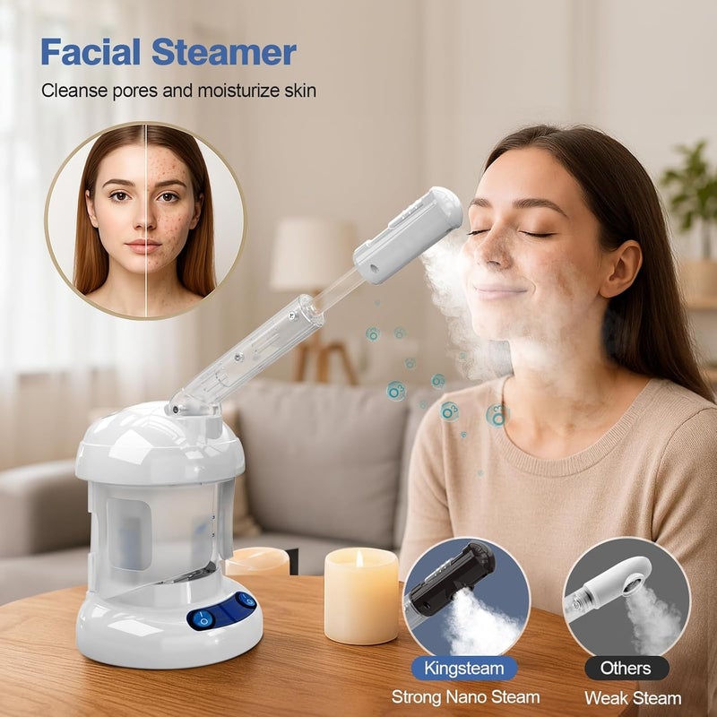 Kingsteam Hair Steamer 2 in 1 Ozone Facial Steamer, Design for Personal Care Use at Home or Salon Bar - Image 4