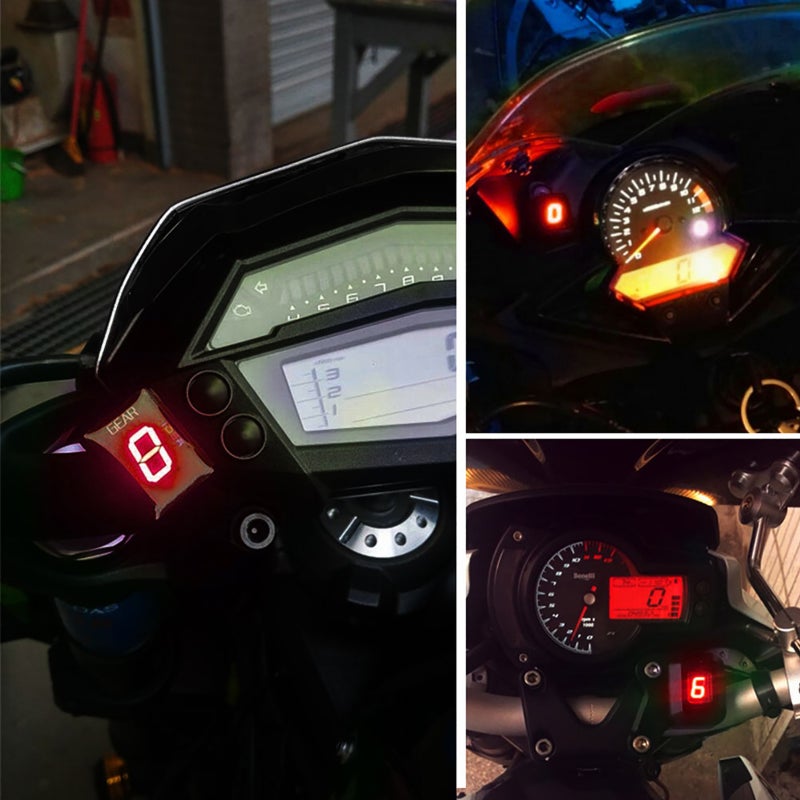 مؤشر تروس الدراجة النارية 6 سرعات مع شاشة LED رقمية بارزة - تركيب بمقبس ECU مناسب عالمياً لدراجات FJR1300 FZ-16 FZ-S FZ400 FZ6 FZ6R XJ6 XJR400 XJR1300 النارية - Image 5