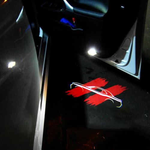 uuakarin 2 PCS LED Door Logo Lights Projector Compatible for Challenger 2015-present HD Ghost Shadow Light Puddle Lights Courtesy Step Lamps Kit Car Accessories (car line, Challenger) - Image 2
