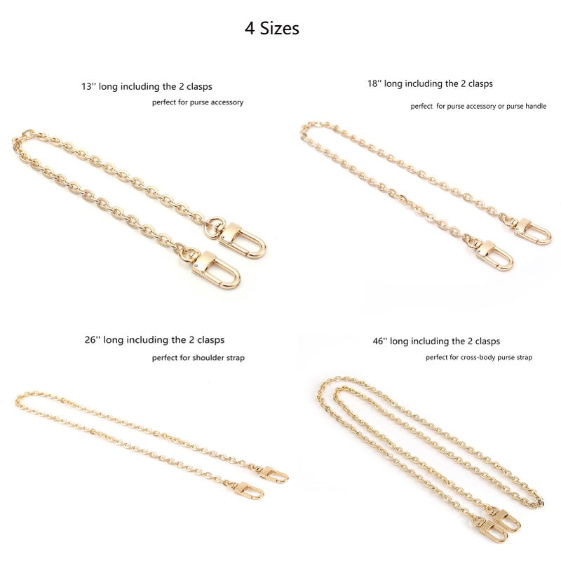Xiazw Mini Copper Purse Chain Shoulder Crossbody Strap Bag Accessories Charm Decoration (Gold, 46'') - Image 2