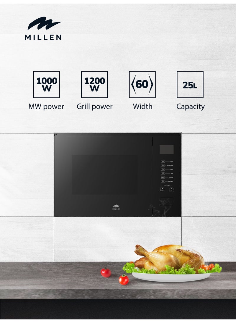 MILLEN Microwave Oven, 3Y Warranty, Touch Control, 900W Microwave Power, 8 Automatic Programs, 25 L 1200 W MBW 255 BL Black - Image 2