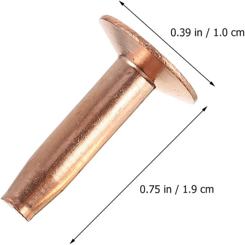 GETAJGHSD 50 Sets Metal Rivet Studs DIY Craft Supplies for Leatherwork Belts Collars Small Hole Pieces, 9.3×19mm, Suitable for Handmade Bags and Upholstery - Image 2