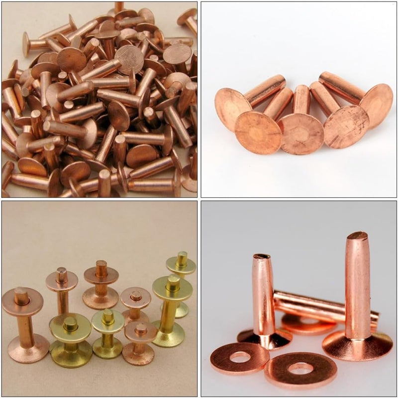 GETAJGHSD 50 Sets Metal Rivet Studs DIY Craft Supplies for Leatherwork Belts Collars Small Hole Pieces, 9.3×19mm, Suitable for Handmade Bags and Upholstery - Image 3