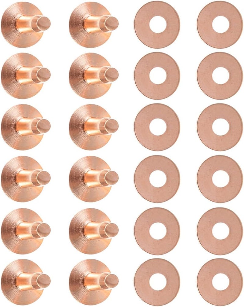 GETAJGHSD 50 Sets Metal Rivet Studs DIY Craft Supplies for Leatherwork Belts Collars Small Hole Pieces, 9.3×19mm, Suitable for Handmade Bags and Upholstery - Image 1