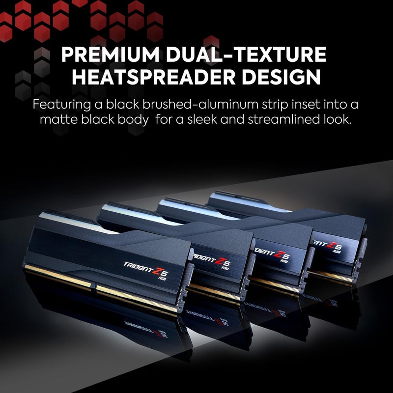 G.SKILL Trident Z5 RGB Series (Intel XMP 3.0) DDR5 RAM 64GB (2x32GB) 6000MT/s CL32-38-38-96 1.40V Desktop Computer Memory UDIMM - Matte Black (F5-6000J3238G32GX2-TZ5RK) - Image 4