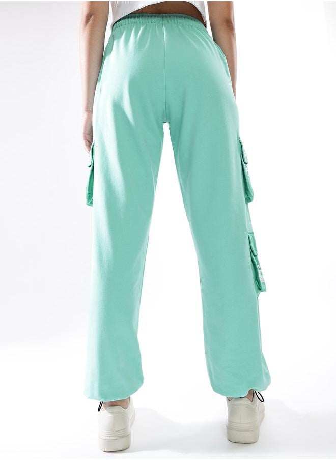 Hubberholme Women's Multicolour Terry Colourblocked Regular Length Jogger Track Pant  - Image 5