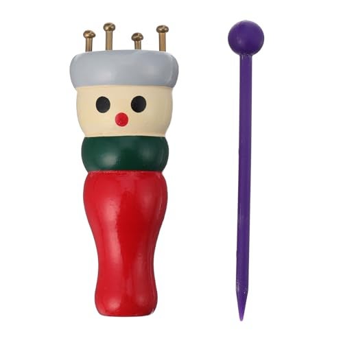EXCEART French Knitter Wood Yarn Knitting Spool with Needle 4 Peg Knitting Spool Knitter Bead Jewelry Maker DIY Craft Wool Knitting Needle Tools - Image 1