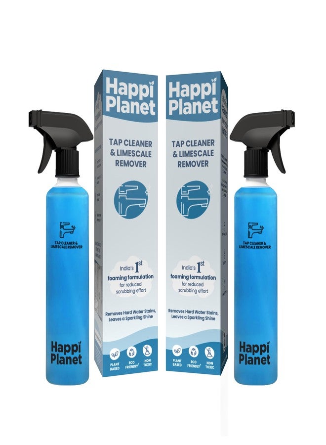 Happi Planet | Tap Cleaner & Limescale Remover | India’s 1st Foaming Formulation for Reduced Scrubbing Effort | 500ml X 2 | All Purpose Cleaner - Suitable for Bathroom, Tap, Shower, Tiles, Mirrors - Image 1
