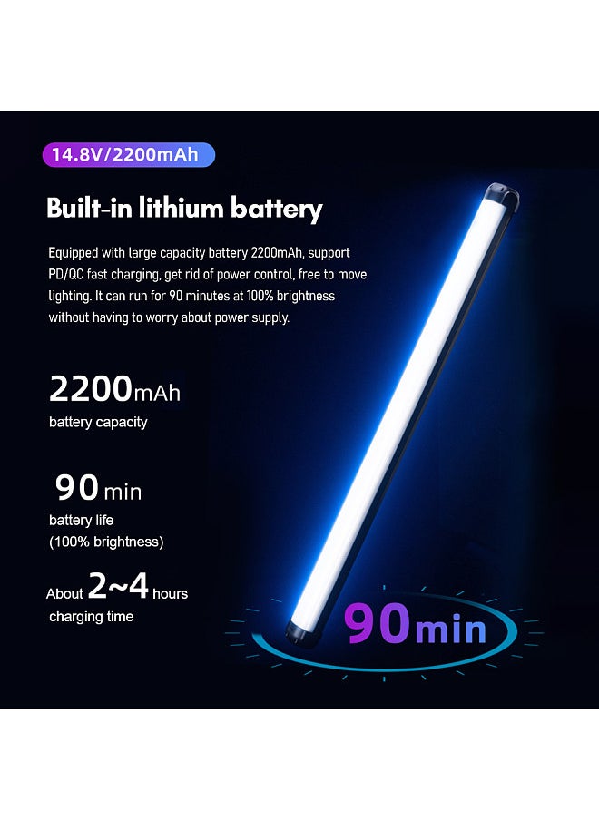 VILTROX K60 20W RGB LED Light Bi-Color Light Tube Portable Fill Light Wand Stick 2500K-8500K Dimmable TLCI≥97 CRI≥95 with 26 Special Scene Effects OLED Screen  - Image 2