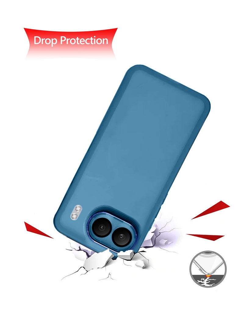 Wtech OnePlus Nord 4G 2024 Soft Transparent TPU Silicone Ultra Thin Phone Stylish Electroplated Camera Border Back Case Cover - Blue - Image 3