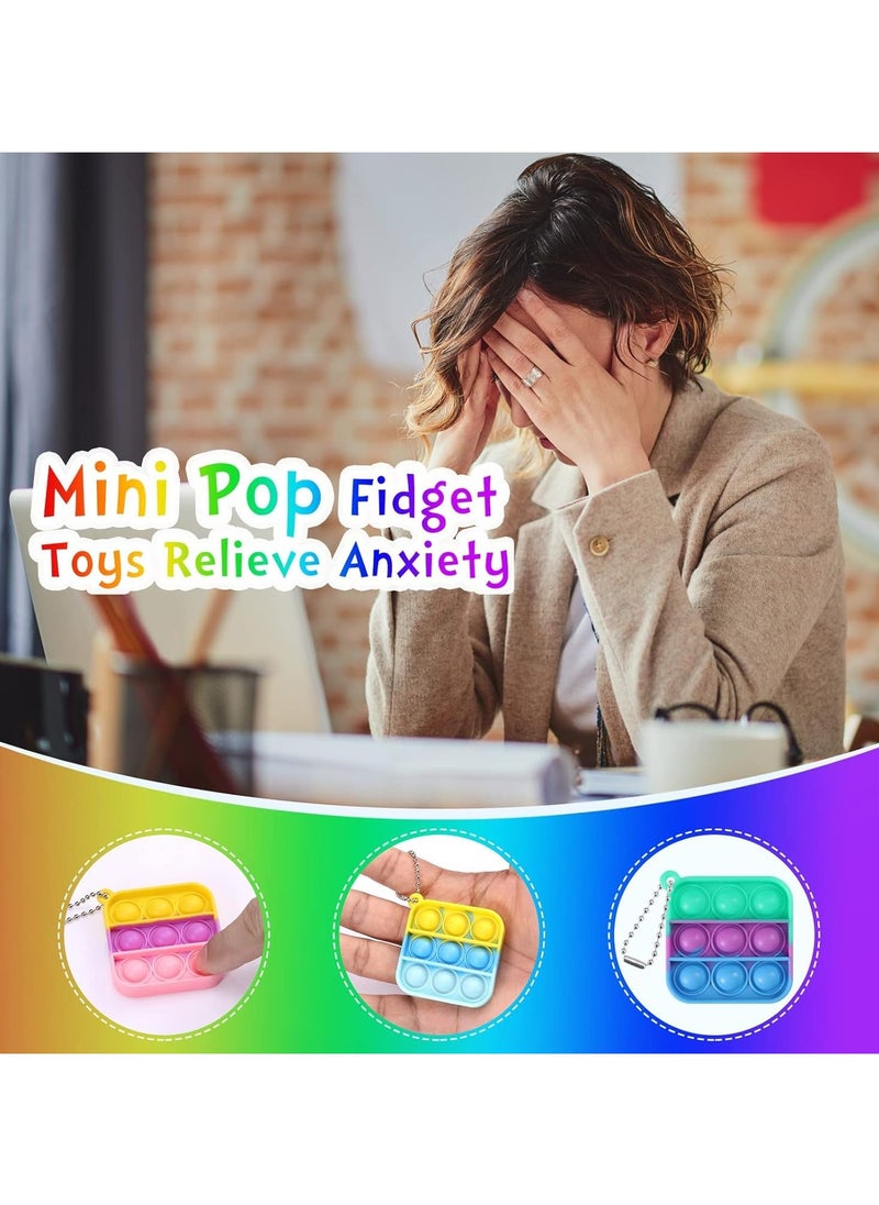 Mr. Penda - 30 Pack Mini Pop Fidget Keychain, Kids Party Favors Fidget Toys Bulk, Its Birthday Party Favors for Kids 4+ Year Small Kid, Classroom Prizes Fidgets It Bubbles Poppers - Image 1