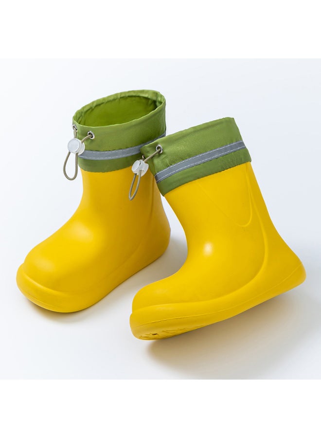 Children's Drawstring Rain Boots, Lightweight Mid-calf Fashion Rain Shoes For School, Boys And Girls Rain Shoes, Beach Boots