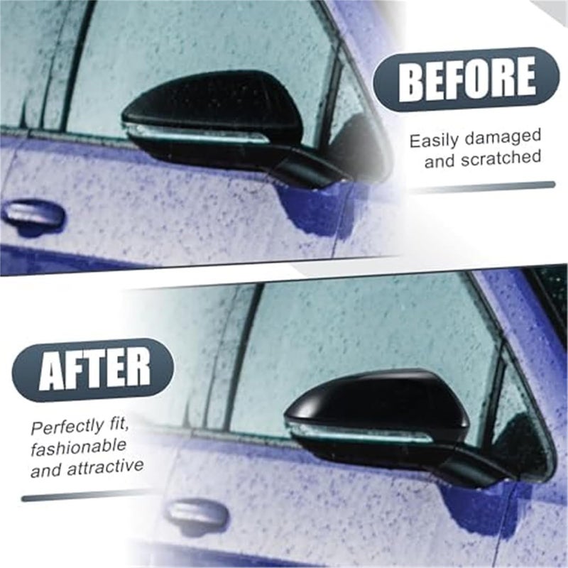 QASULER Gloss Black Right Side Mirror Cover for Volkswagen Golf MK7 - Image 3