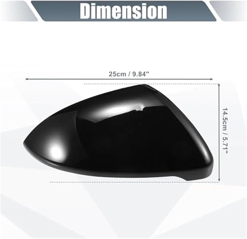 QASULER Gloss Black Right Side Mirror Cover for Volkswagen Golf MK7 - Image 4